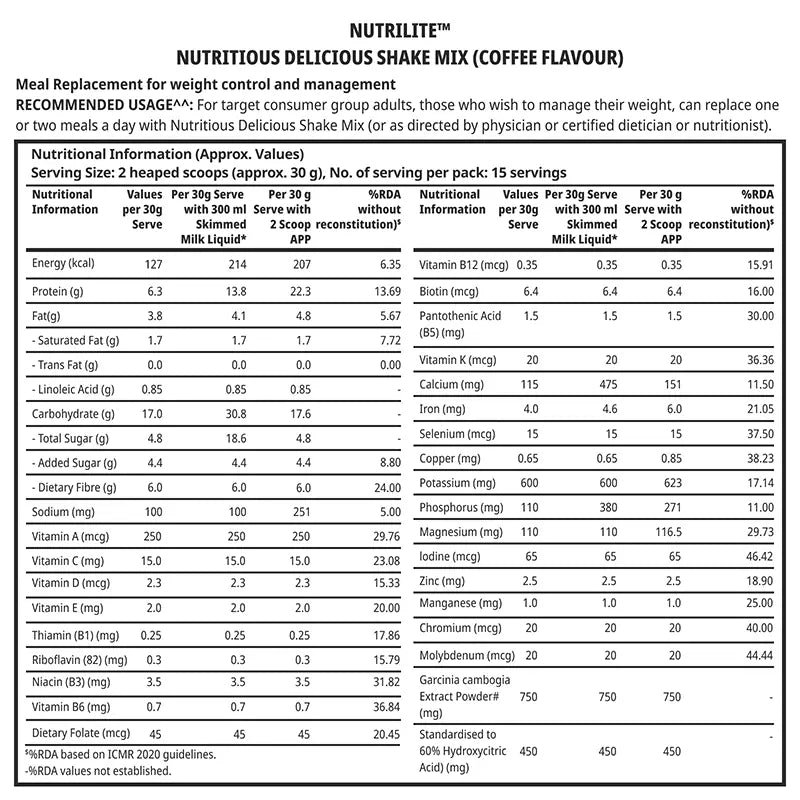 NUTRILITE® Nutrilite Weight Management Nutritious Delicious Shake Mix Coffee Flavor