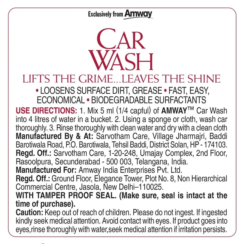 Amway™ Car Wash Concentrated Liquid
