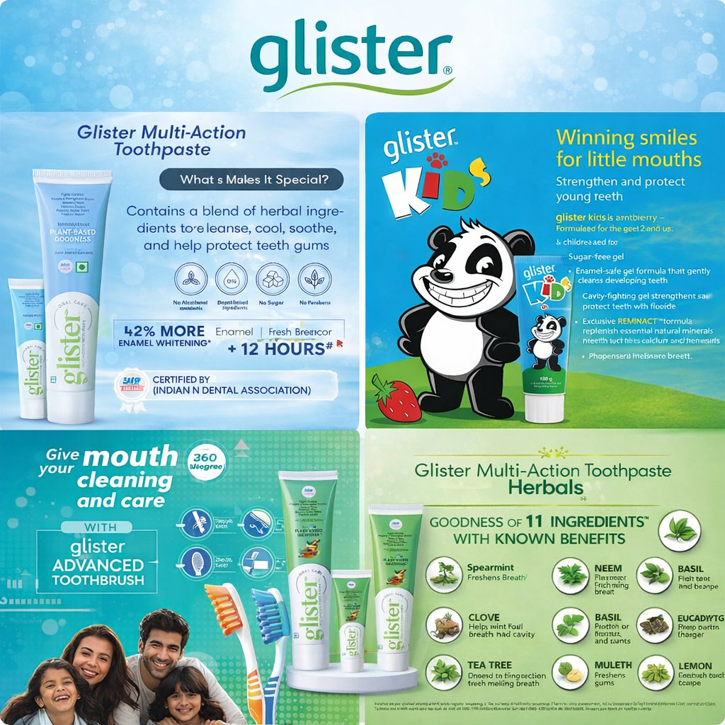Glister Advanced Toothbrush (Pack of 4)