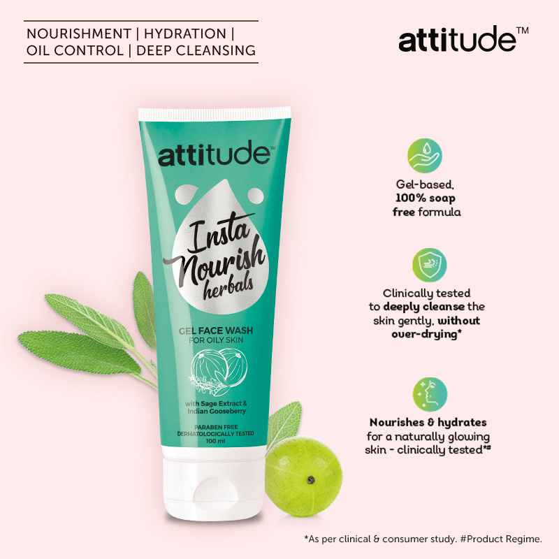 attitude™ Insta Nourish Herbals Gel Face Wash