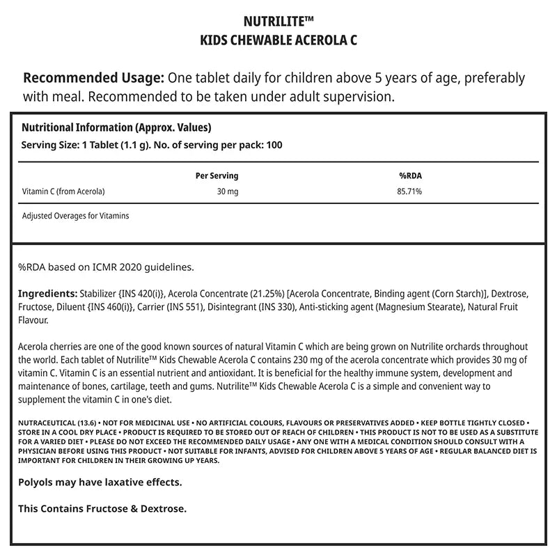 NUTRILITE® Kids Chewable Acerola C