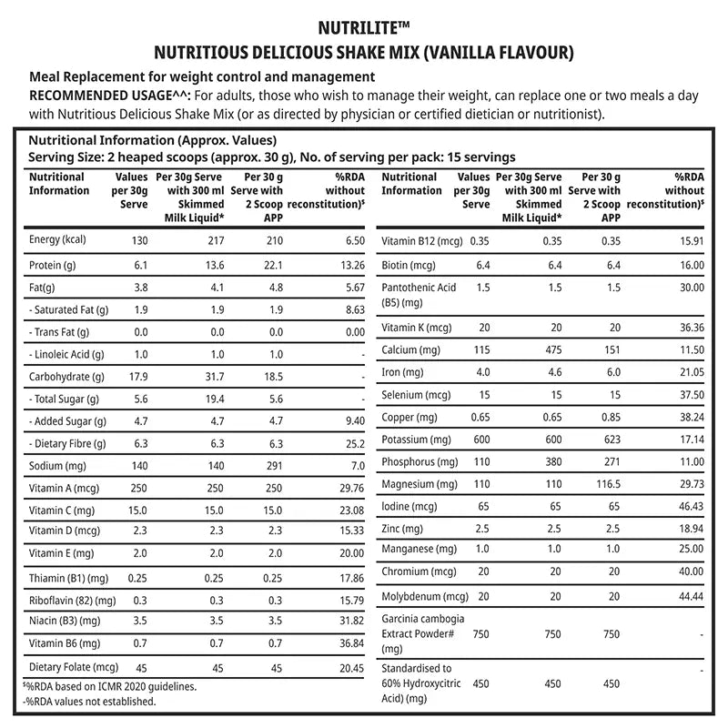 NUTRILITE® Weight Management Nutritious Delicious Shake Mix Vanilla Flavor