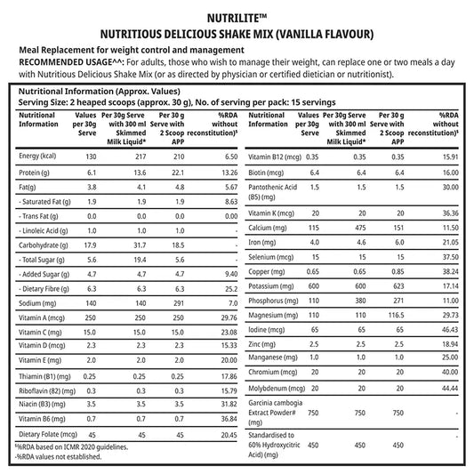 NUTRILITE® Weight Management Nutritious Delicious Shake Mix Vanilla Flavor