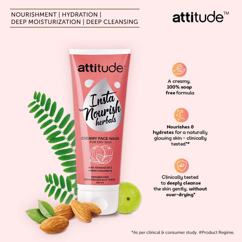 attitude™ Insta Nourish Herbals Creamy Face Wash